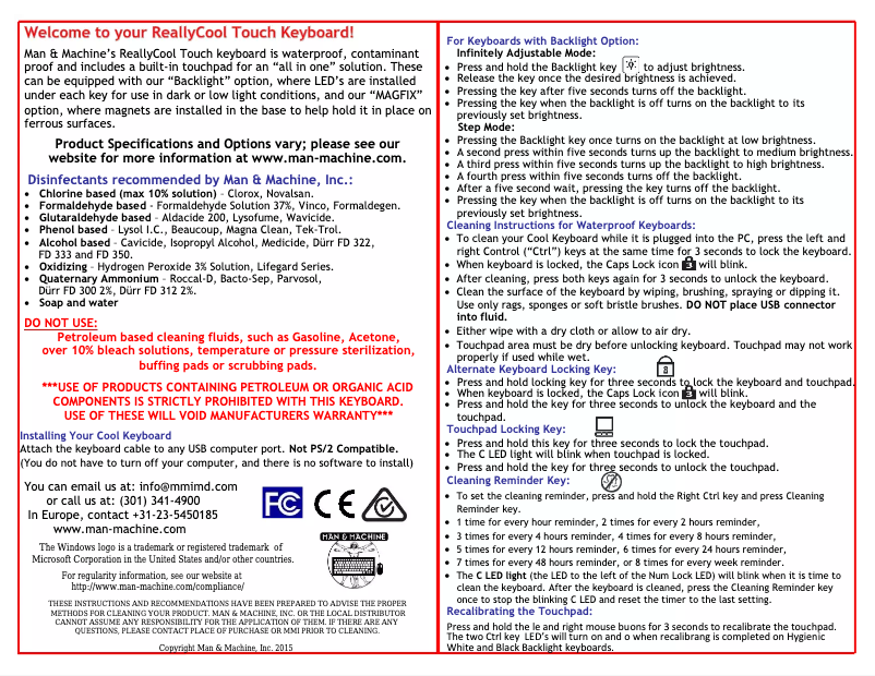 Image de la première page du manuel de l'appareil Really Cool Touch