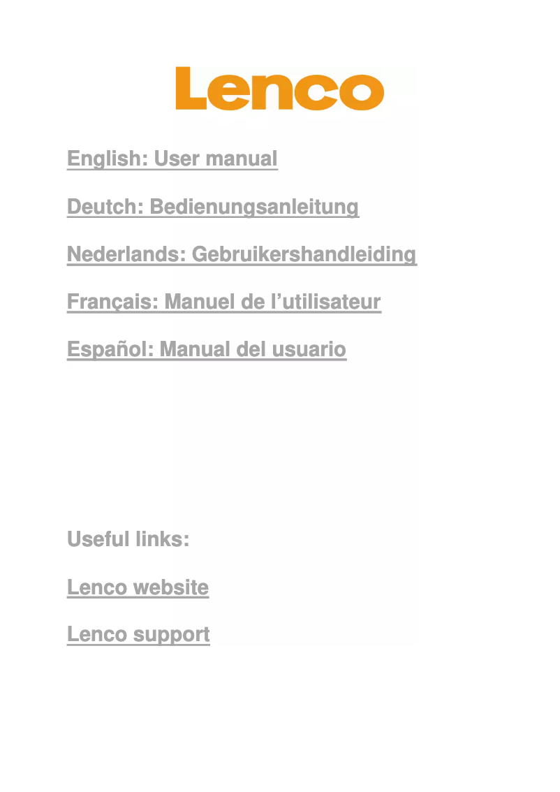 Page n°1 - Manuel utilisateur Lenco Cartab-920