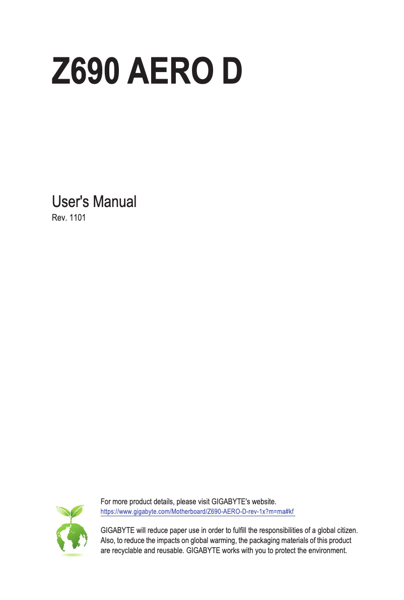 Image de la première page du manuel de l'appareil Z690 AERO D