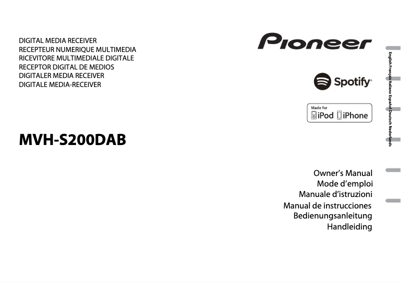 Page n°1 - Manuel utilisateur Pioneer MVH-S200DAB