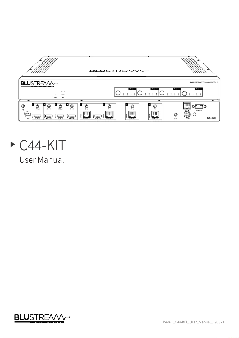 Page n°1 - Manuel utilisateur Blustream C44-KIT