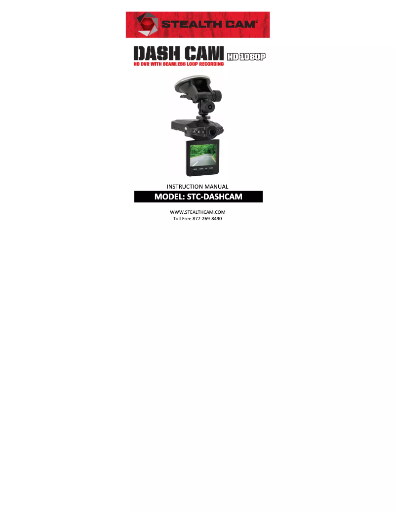 Page n°1 - Manuel utilisateur Stealth Cam STC-DASHCAM