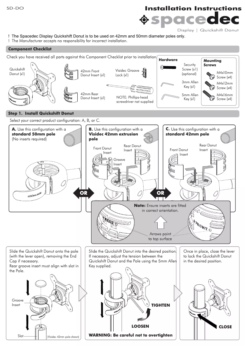 Page 1 de la notice Manuel utilisateur Spacedec SD-DO