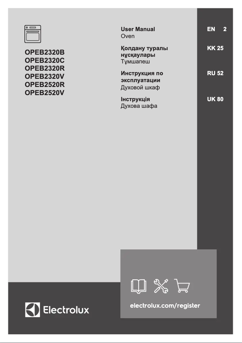 Página 1 del manual Manual de usuario Electrolux OPEB2520R
