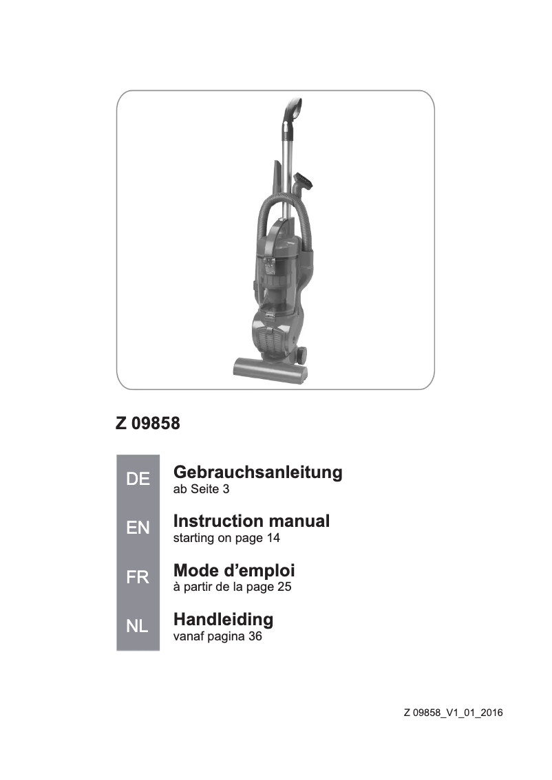 Página 1 del manual Manual de usuario Cleanmaxx Z 09858