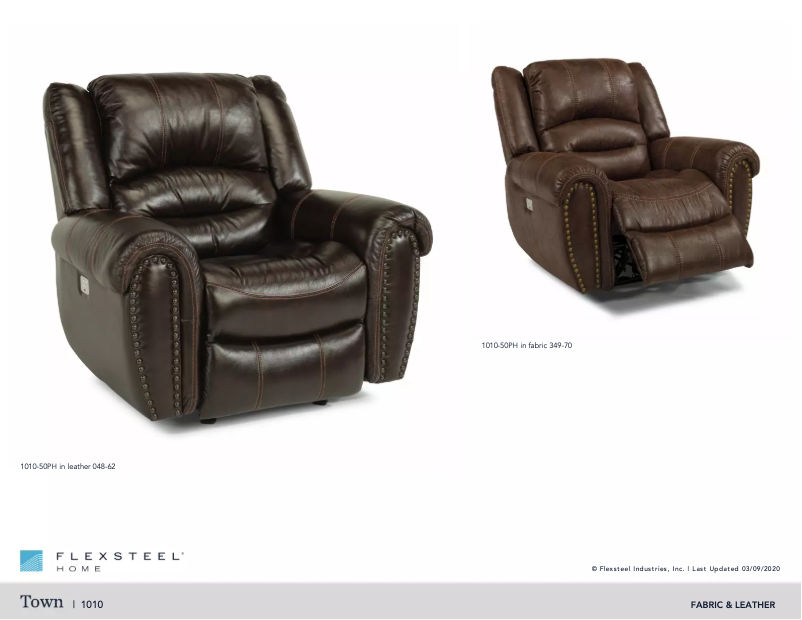 Page 1 de la notice Manuel utilisateur Flexsteel Town 1010-50PH