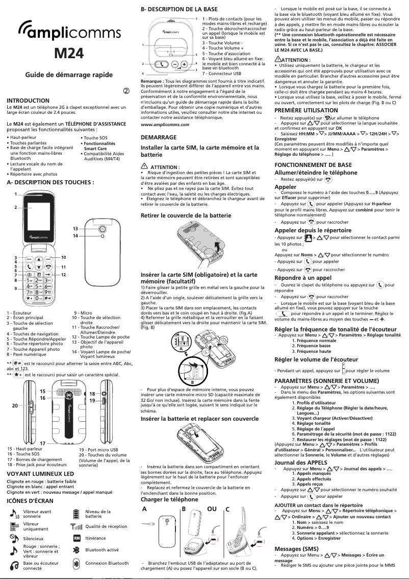 Image de la première page du manuel de l'appareil M24