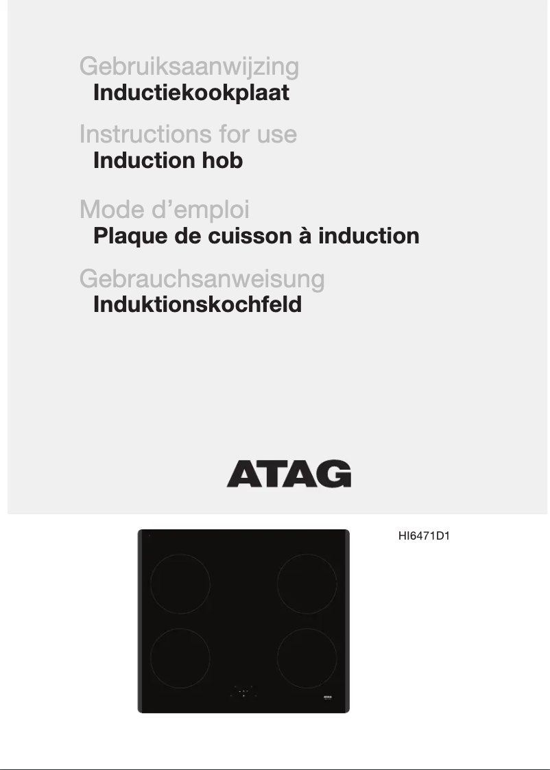 Page n°1 - Manuel utilisateur Atag HI06471D1