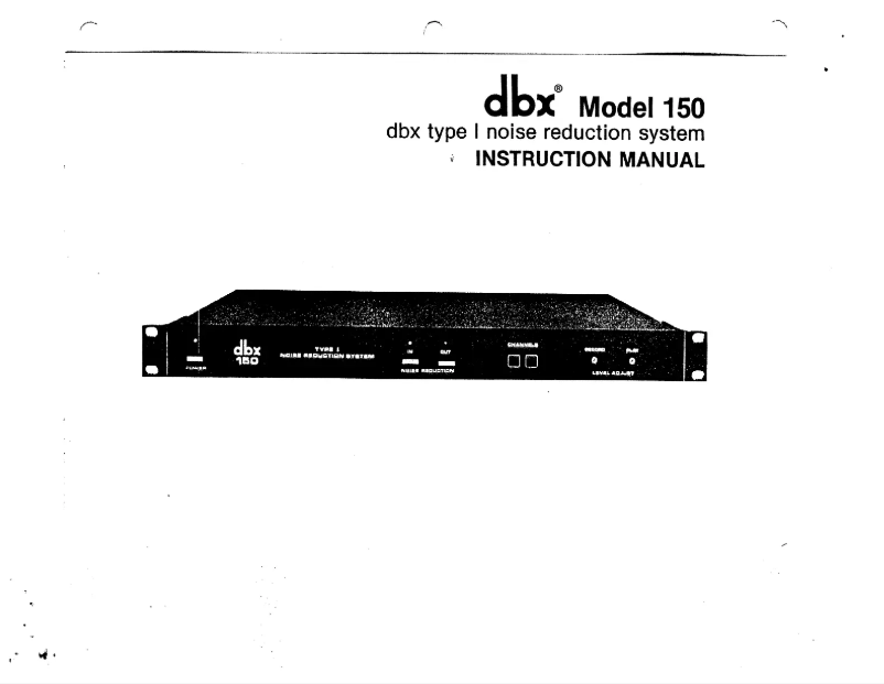 Page n°1 - Manuel utilisateur DBX 150