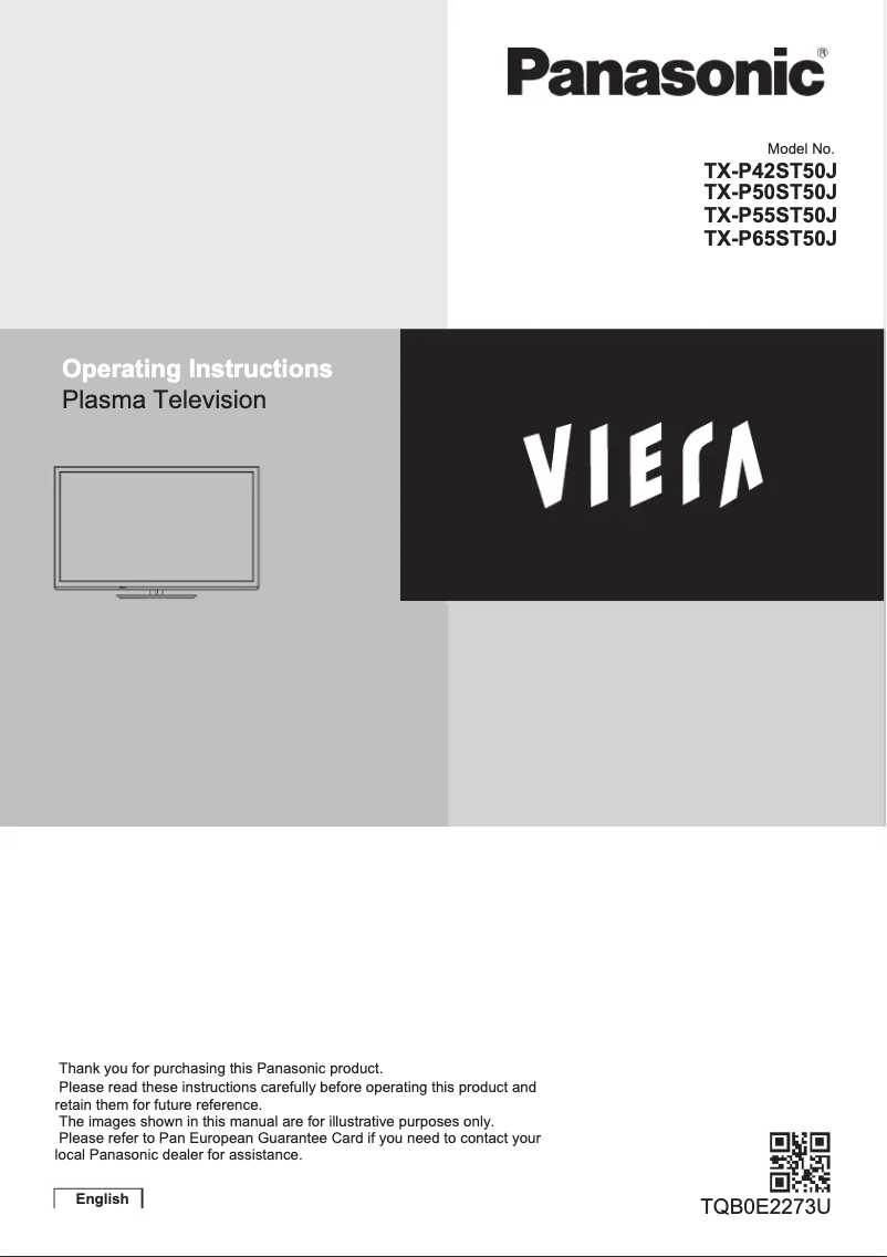 Page 1 de la notice Manuel utilisateur Panasonic Viera TX-P65ST50J