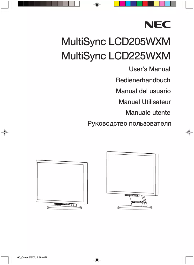 Page n°1 - Manuel utilisateur NEC MultiSync LCD205WXM