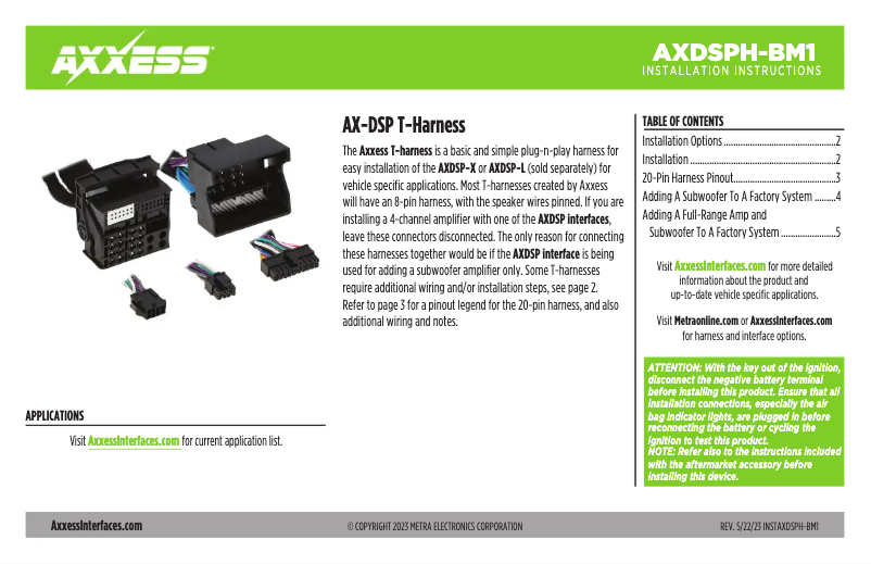 Página 1 del manual Manual de usuario AXESS AXDSPH-BM1