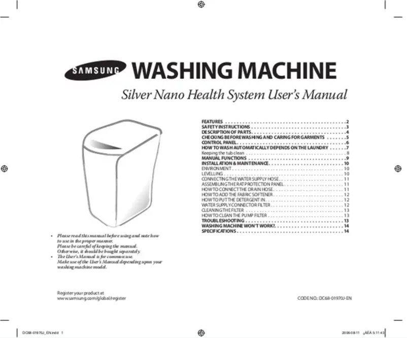 Page 1 de la notice Manuel utilisateur Samsung WA13RA