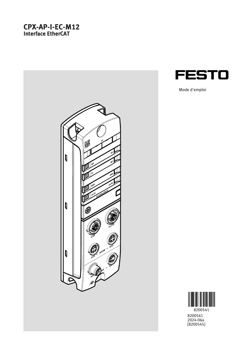 Page 1 de la notice Manuel utilisateur Festo CPX-AP-I-EC-M12
