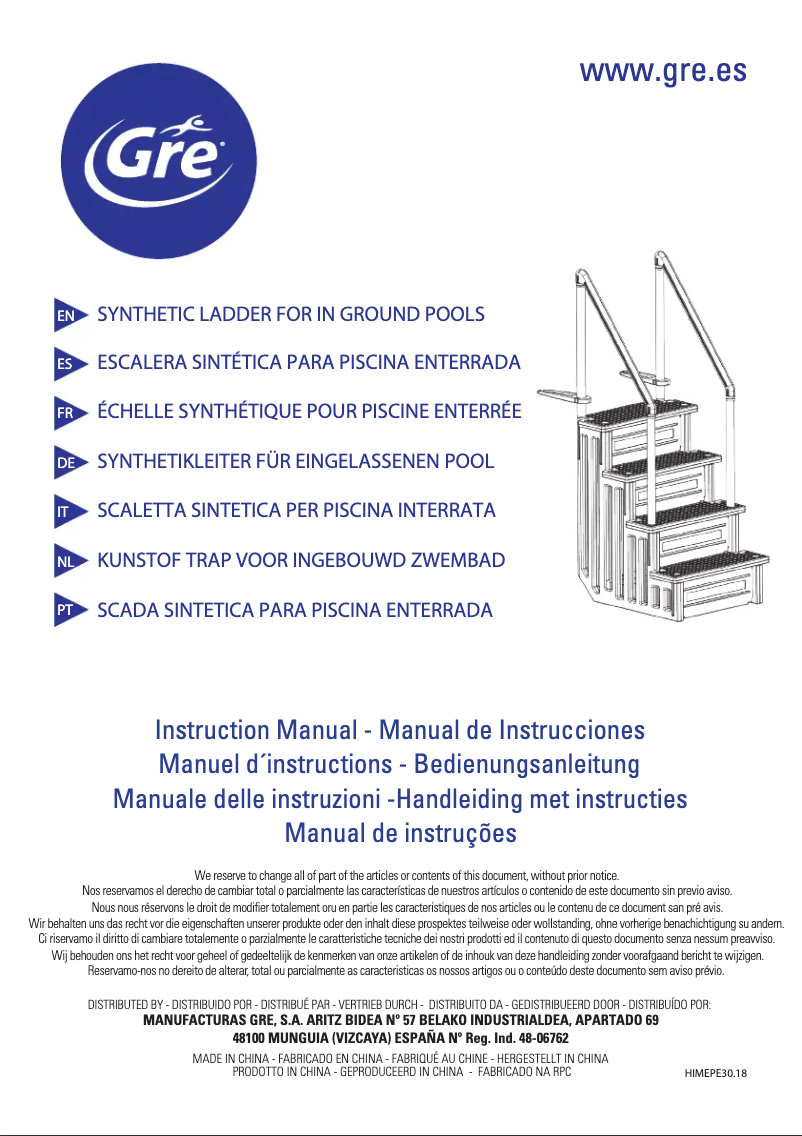 Page 1 de la notice Manuel utilisateur Gre EPE30