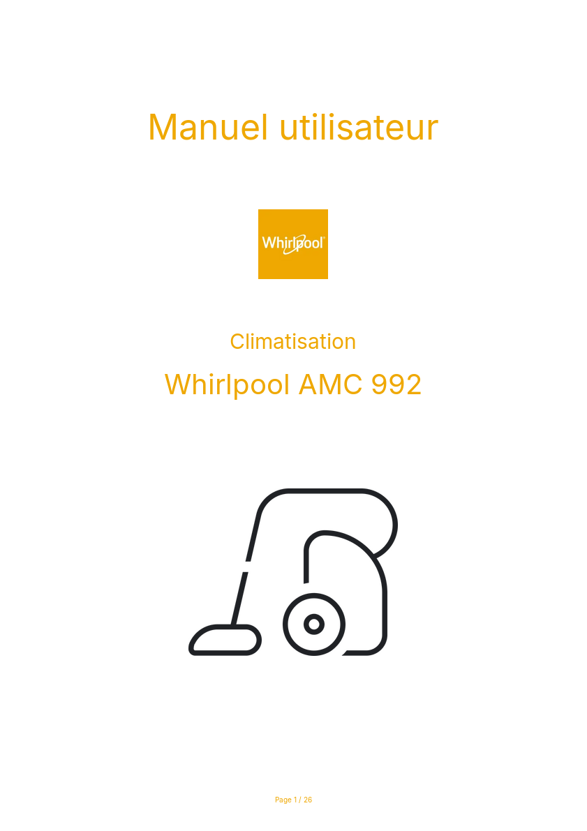 Image de la première page du manuel de l'appareil AMC 992