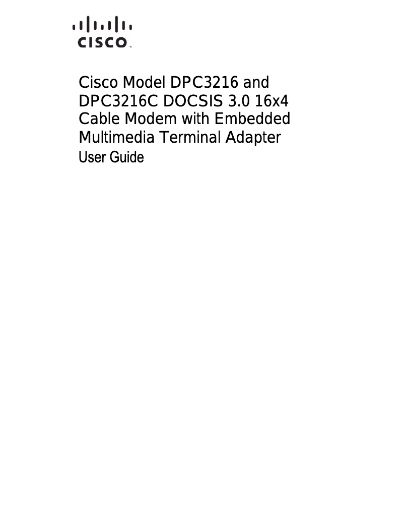 Page n°1 - Manuel utilisateur Cisco DPC3216