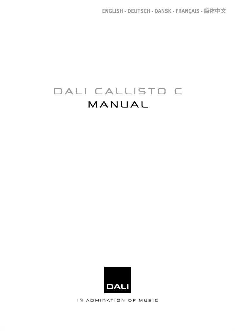 Page n°1 - Manuel utilisateur Dali Callisto 6 C