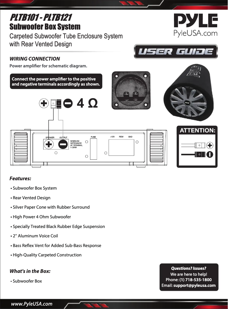 Page 1 de la notice Manuel utilisateur Pyle PLTB121