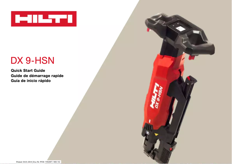 Page n°1 - Instructions / montage Hilti DX 9-HSN