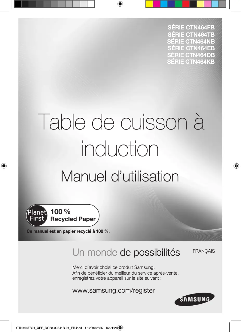 Page n°1 - Manuel utilisateur Samsung CTN464DB