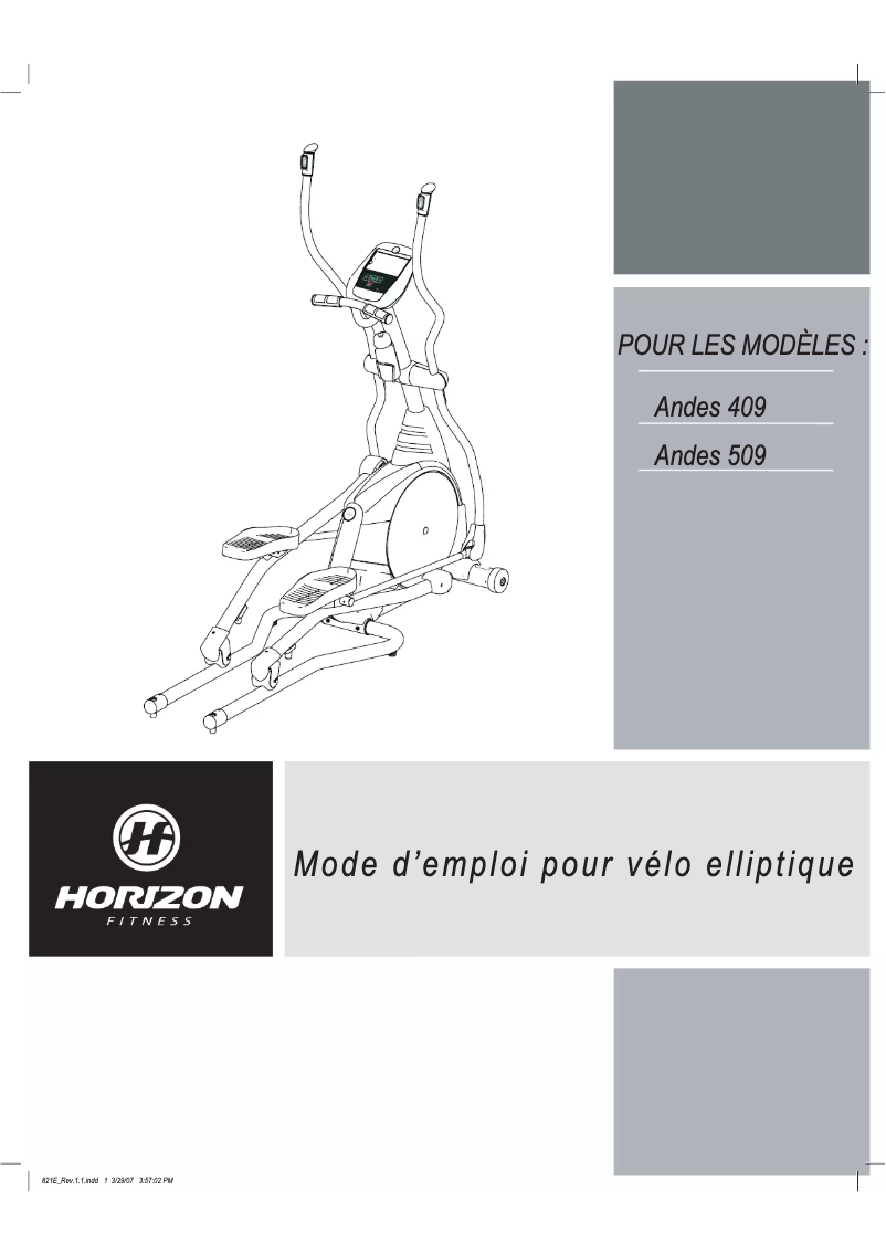 Image de la première page du manuel de l'appareil Andes 409