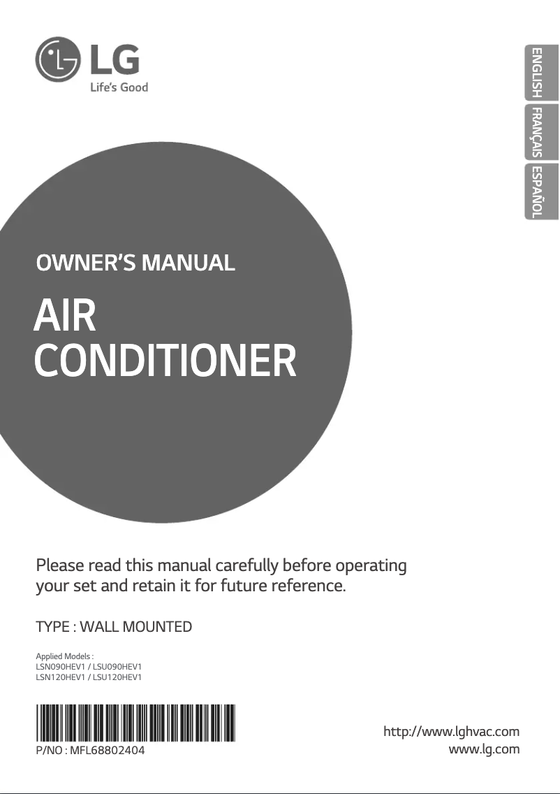 Page 1 de la notice Manuel utilisateur LG LSN120HEV1