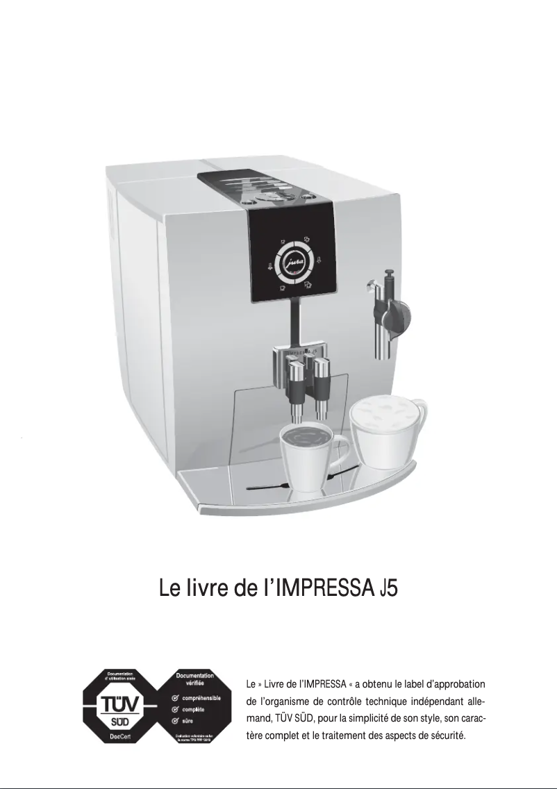 Image de la première page du manuel de l'appareil IMPRESSA J5