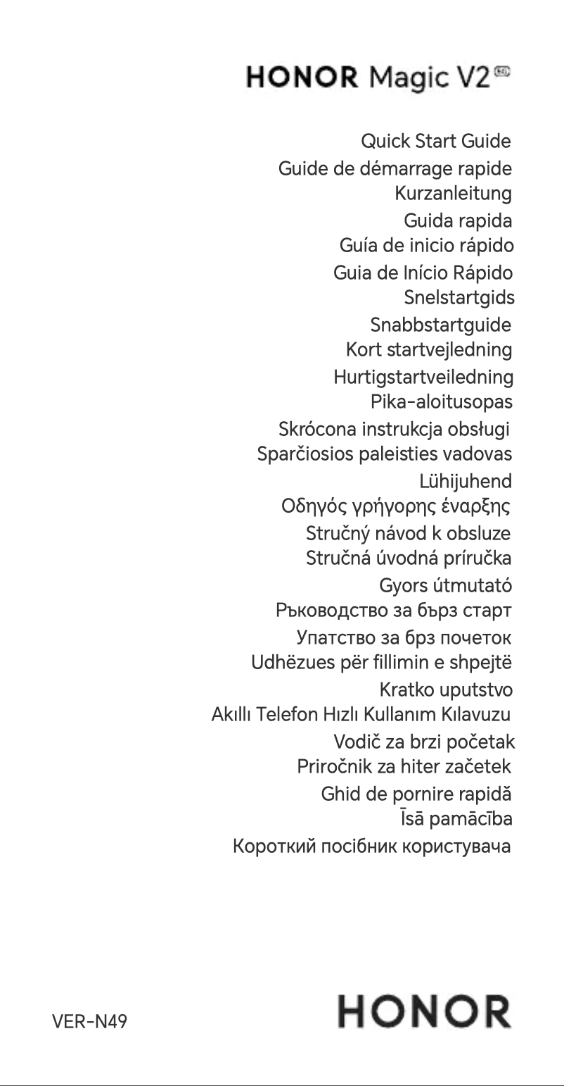 Page 1 de la notice Guide de démarrage rapide Honor Magic V2
