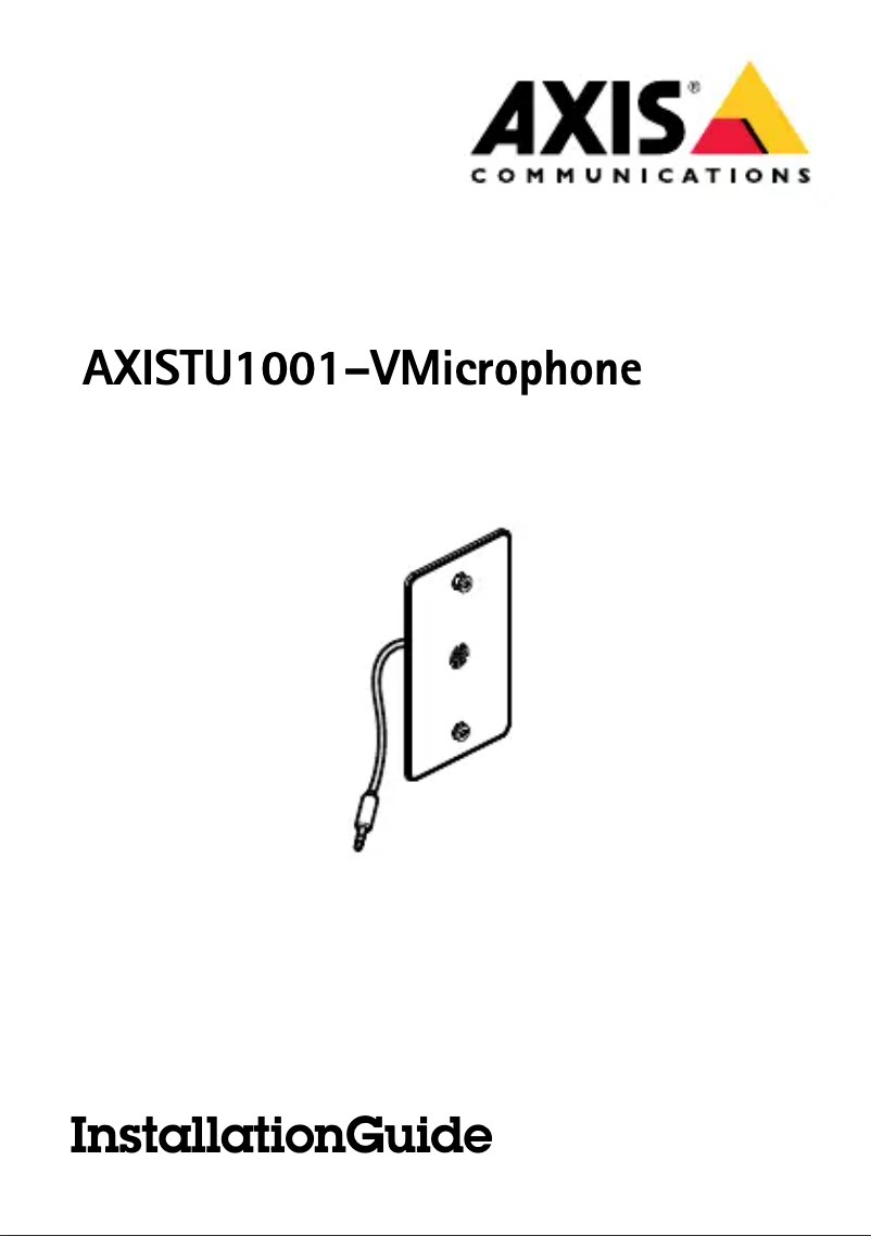 Page 1 de la notice Manuel utilisateur Axis TU1001-V