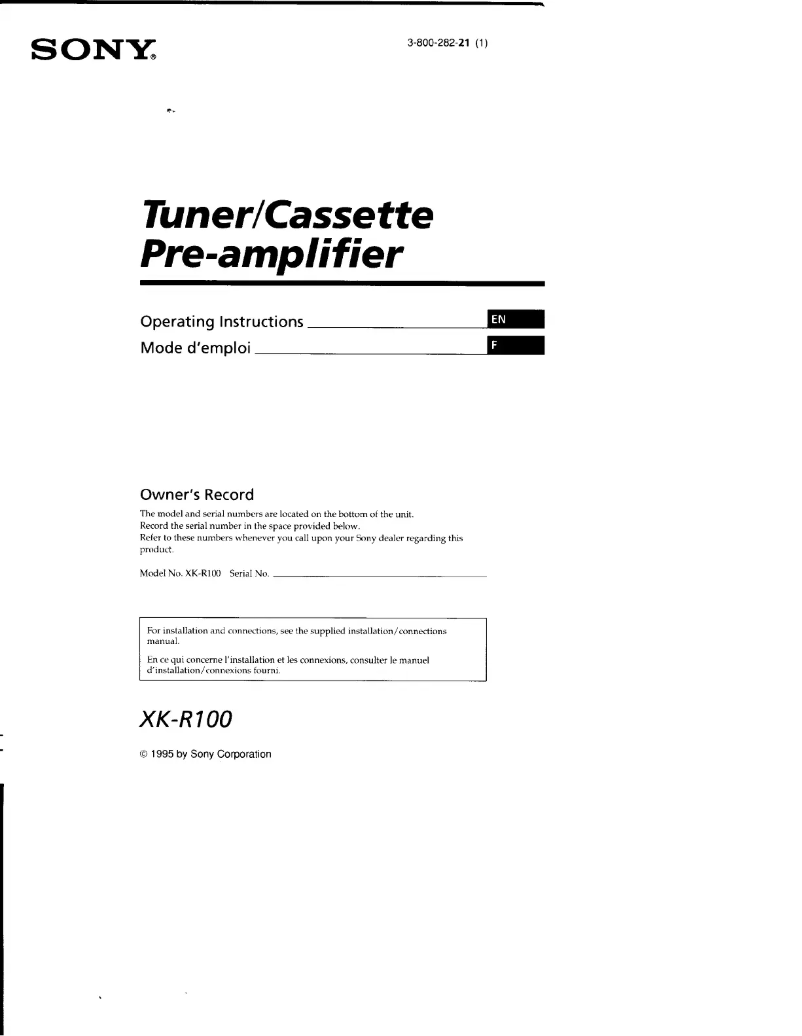 Página 1 del manual Manual de usuario Sony XK-R100