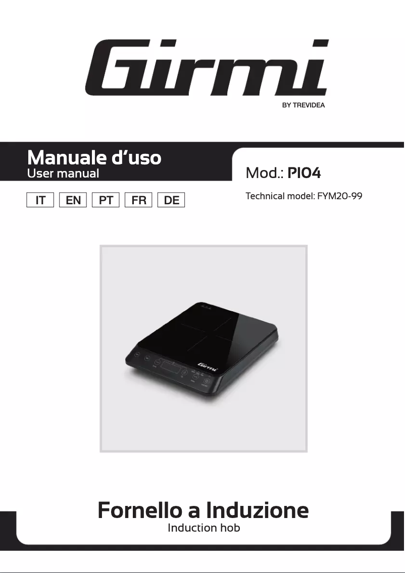 Page 1 de la notice Manuel utilisateur Girmi PI04