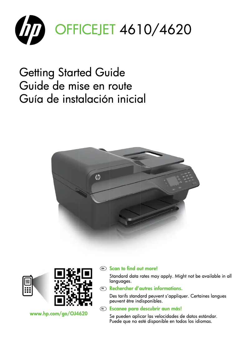 Imagen de la primera página del manual del dispositivo Officejet 4620e