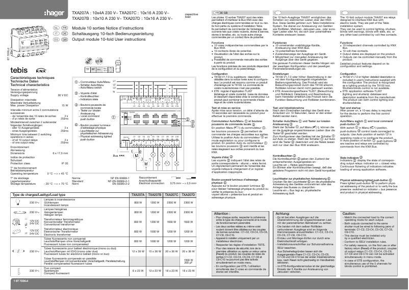 Image de la première page du manuel de l'appareil TXA207C
