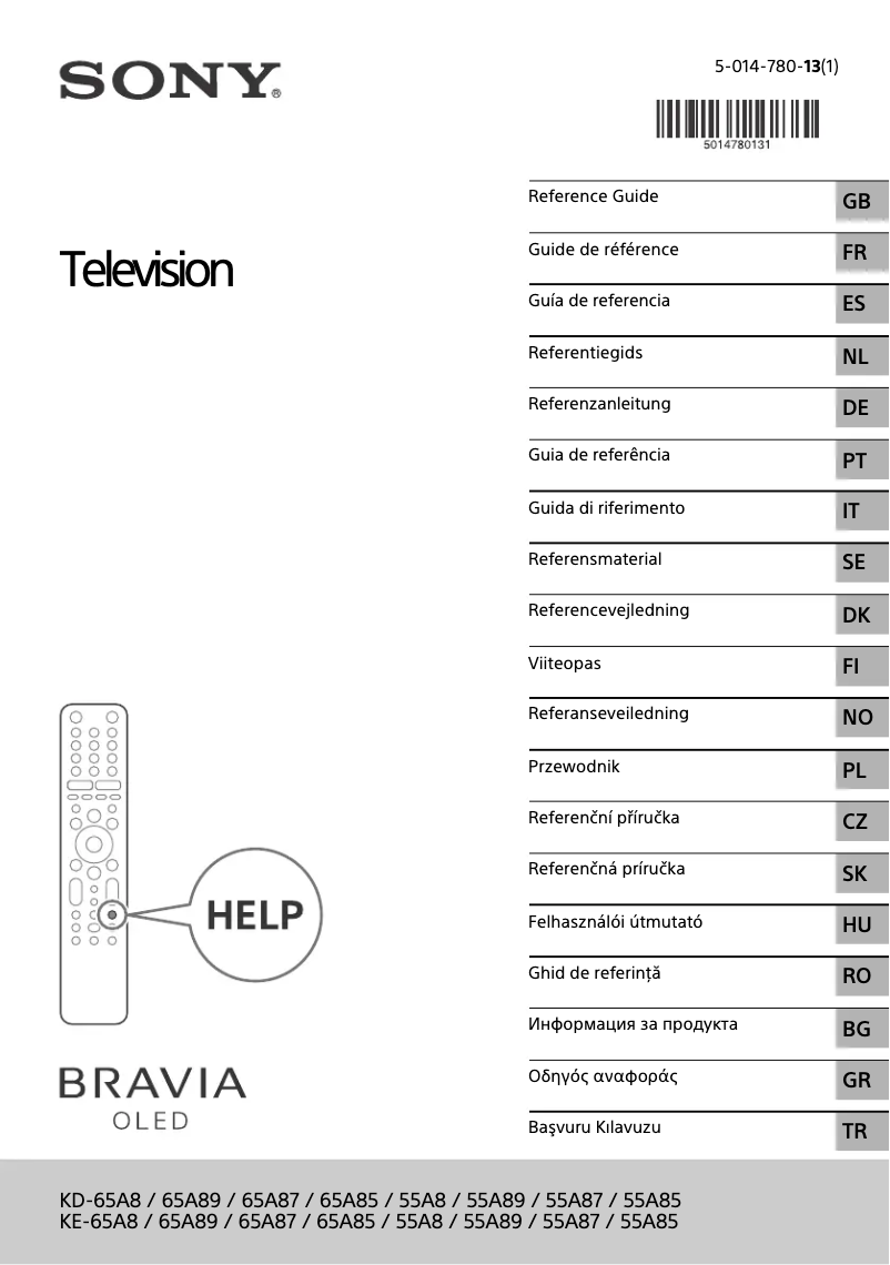 Page n°1 - Manuel utilisateur Sony OLED 4K KE65A87BAEP