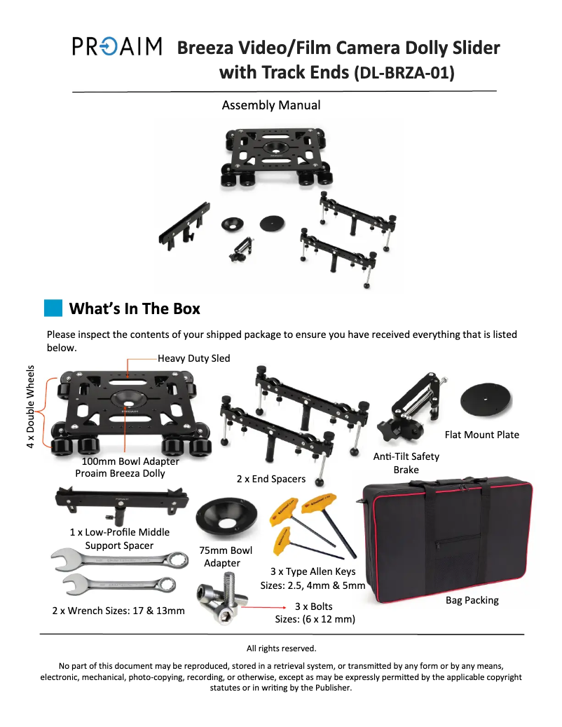 Page 1 de la notice Manuel utilisateur Proaim DL-BRZA-01