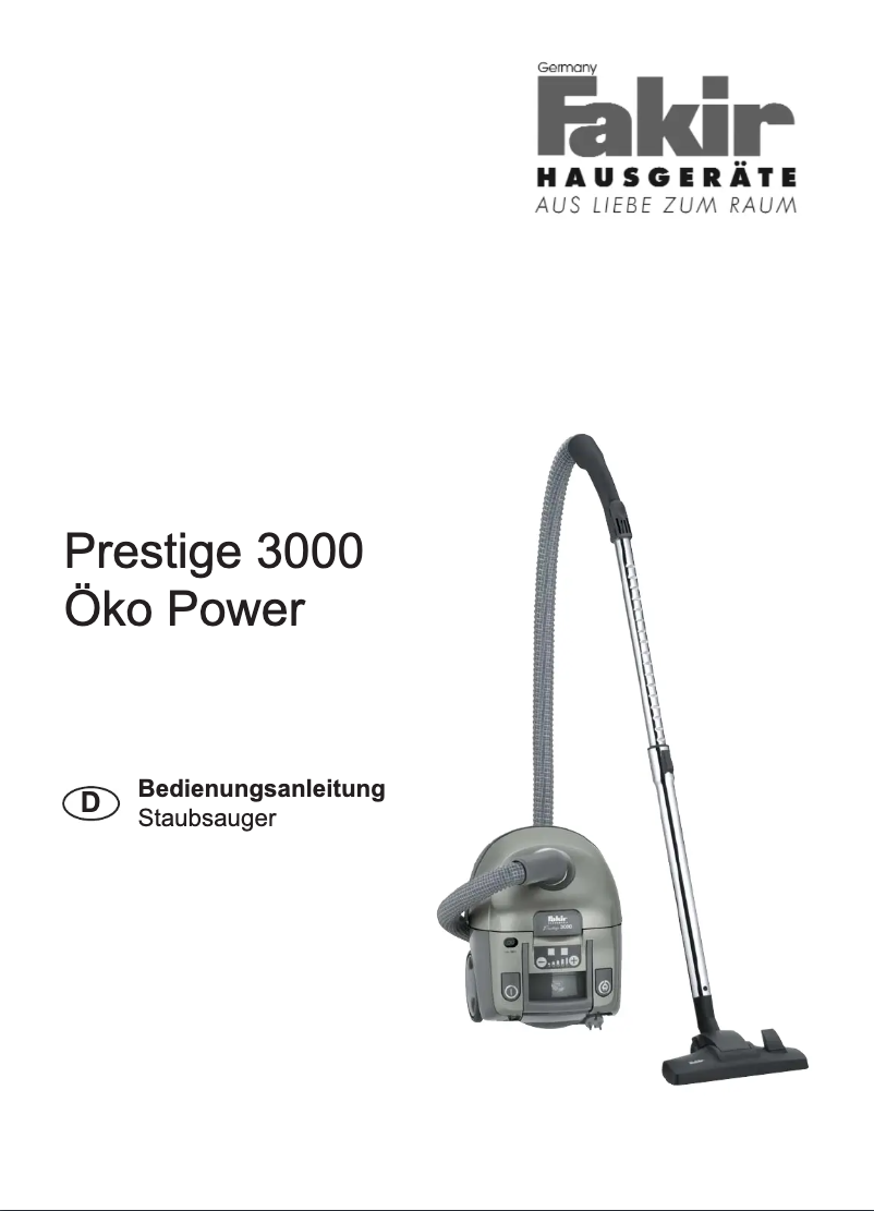 Página 1 del manual Manual de usuario Fakir Prestige 3000 Oko Power