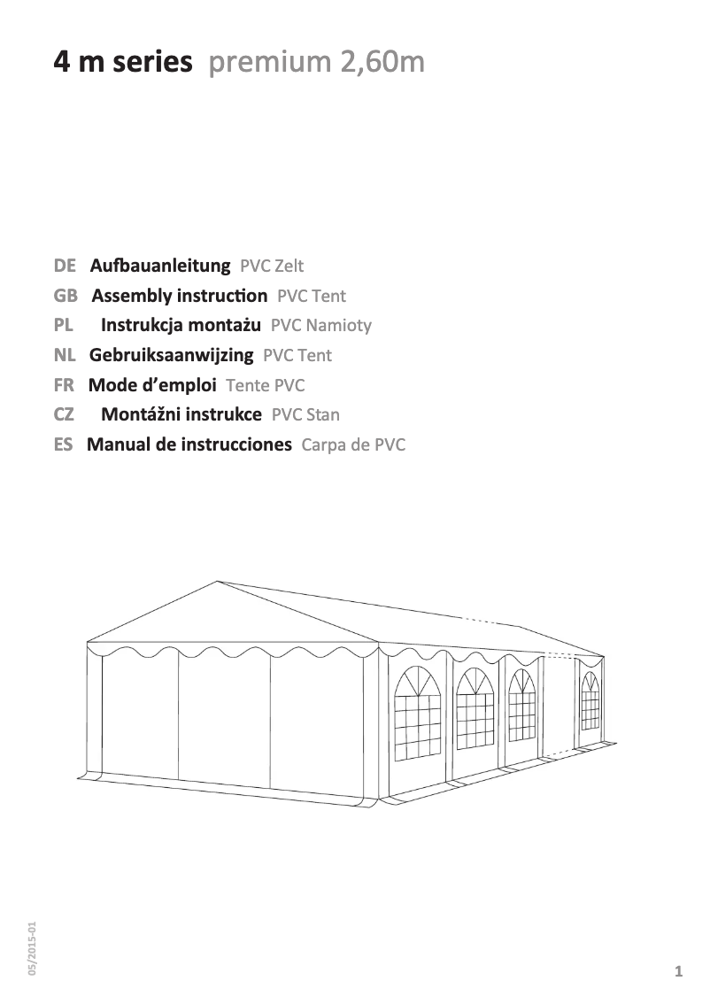 Image de la première page du manuel de l'appareil 4 m series premium 2,60m