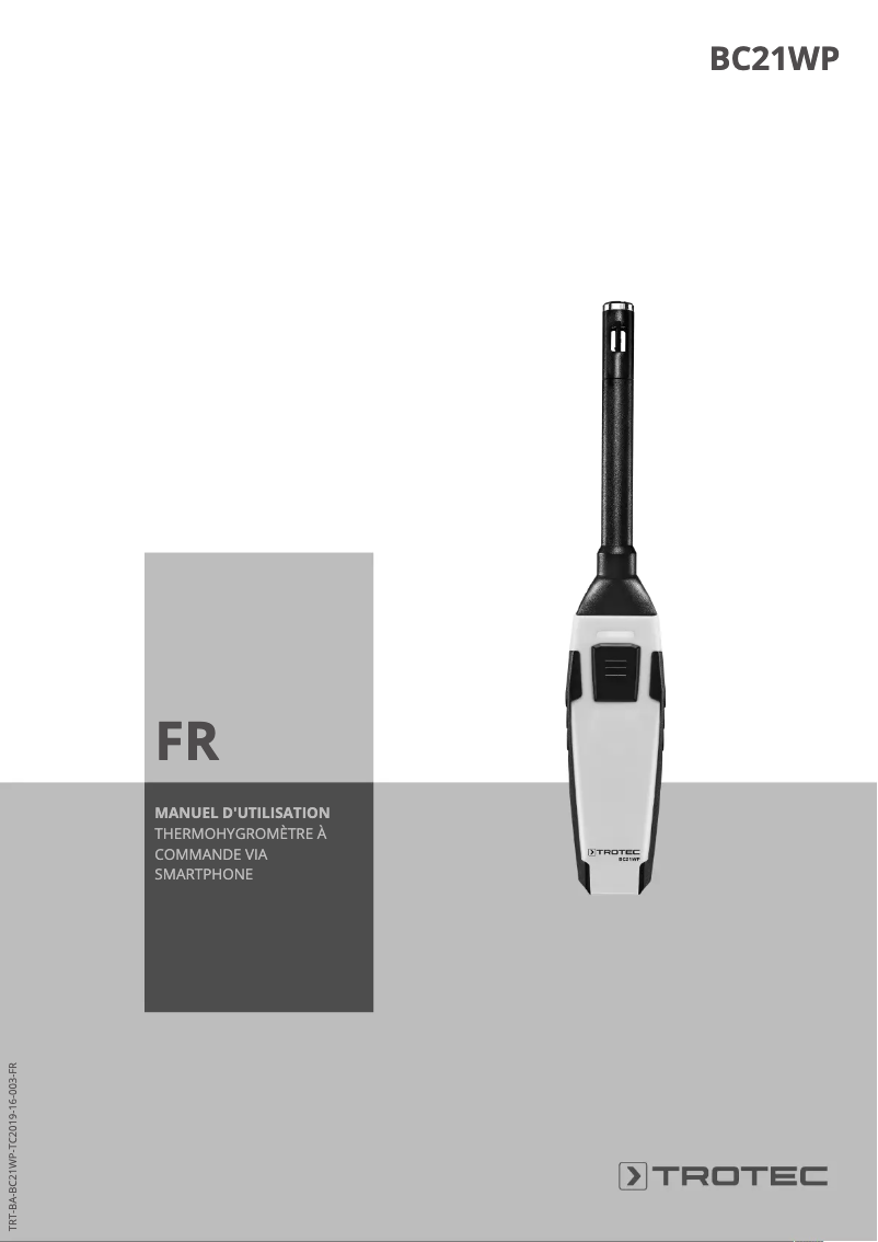 Page n°1 - Manuel utilisateur Trotec BC21WP