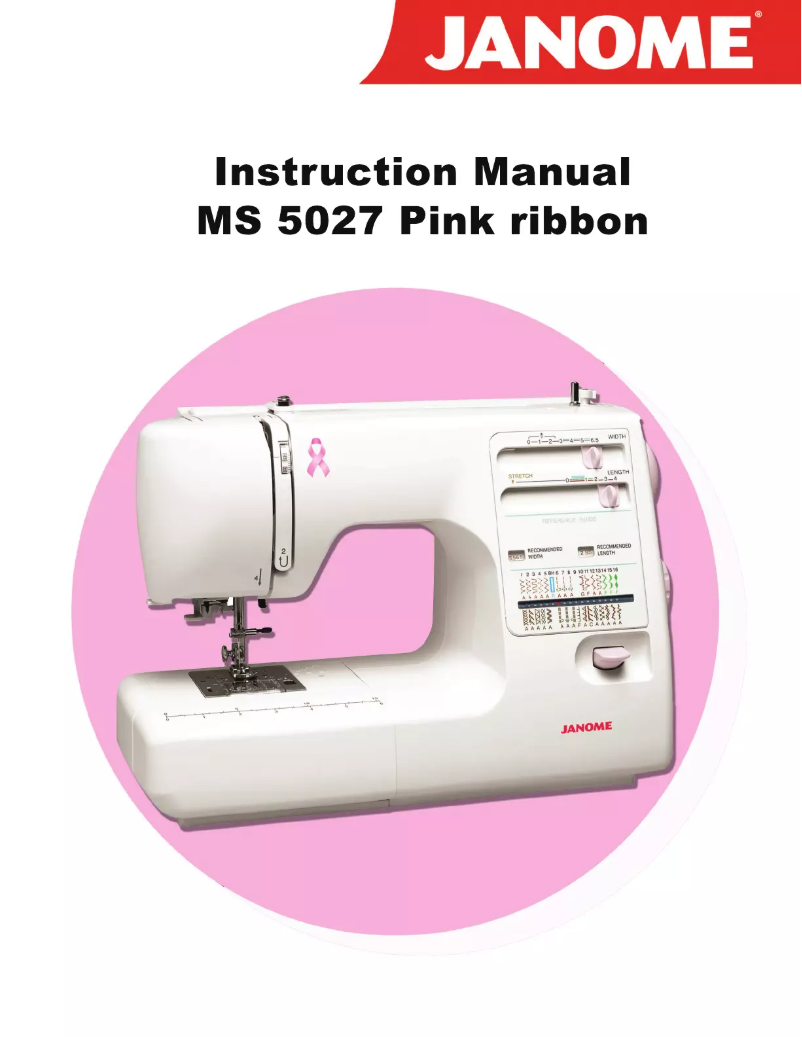 Page n°1 - Manuel utilisateur Janome Pink ribbon MS5027