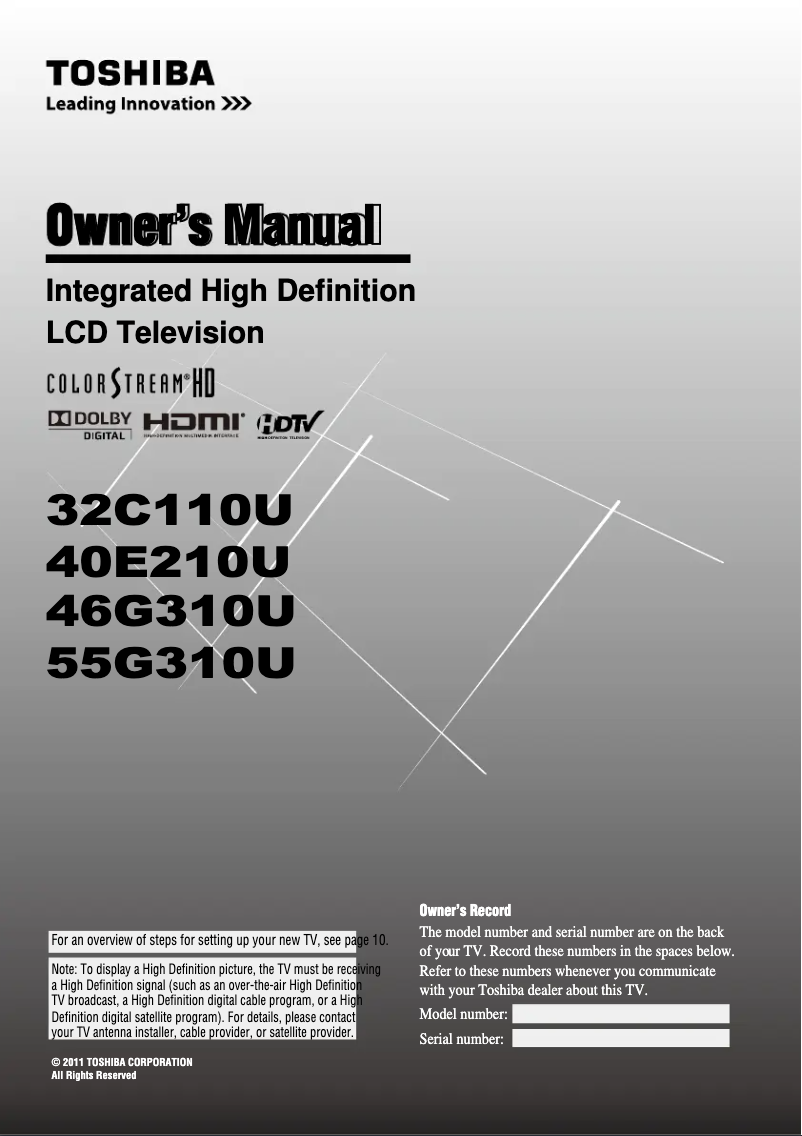 Image de la première page du manuel de l'appareil 46G310U