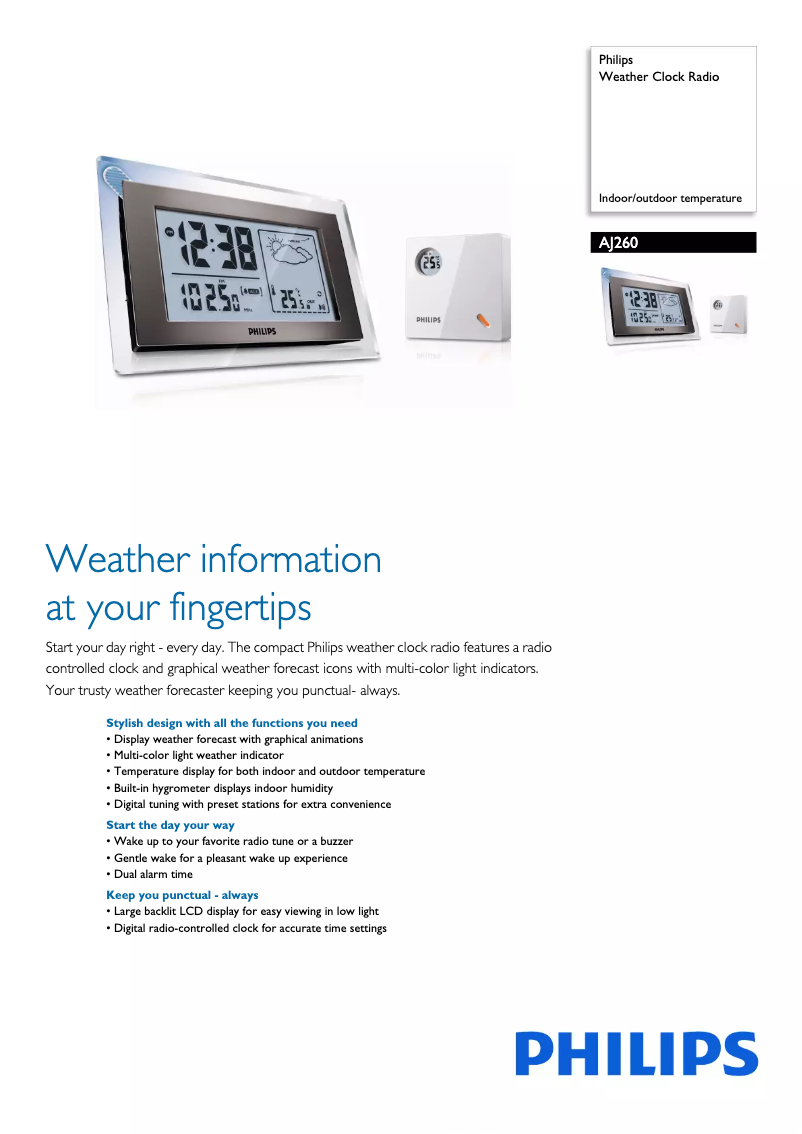 Imagen de la primera página del manual del dispositivo AJ260