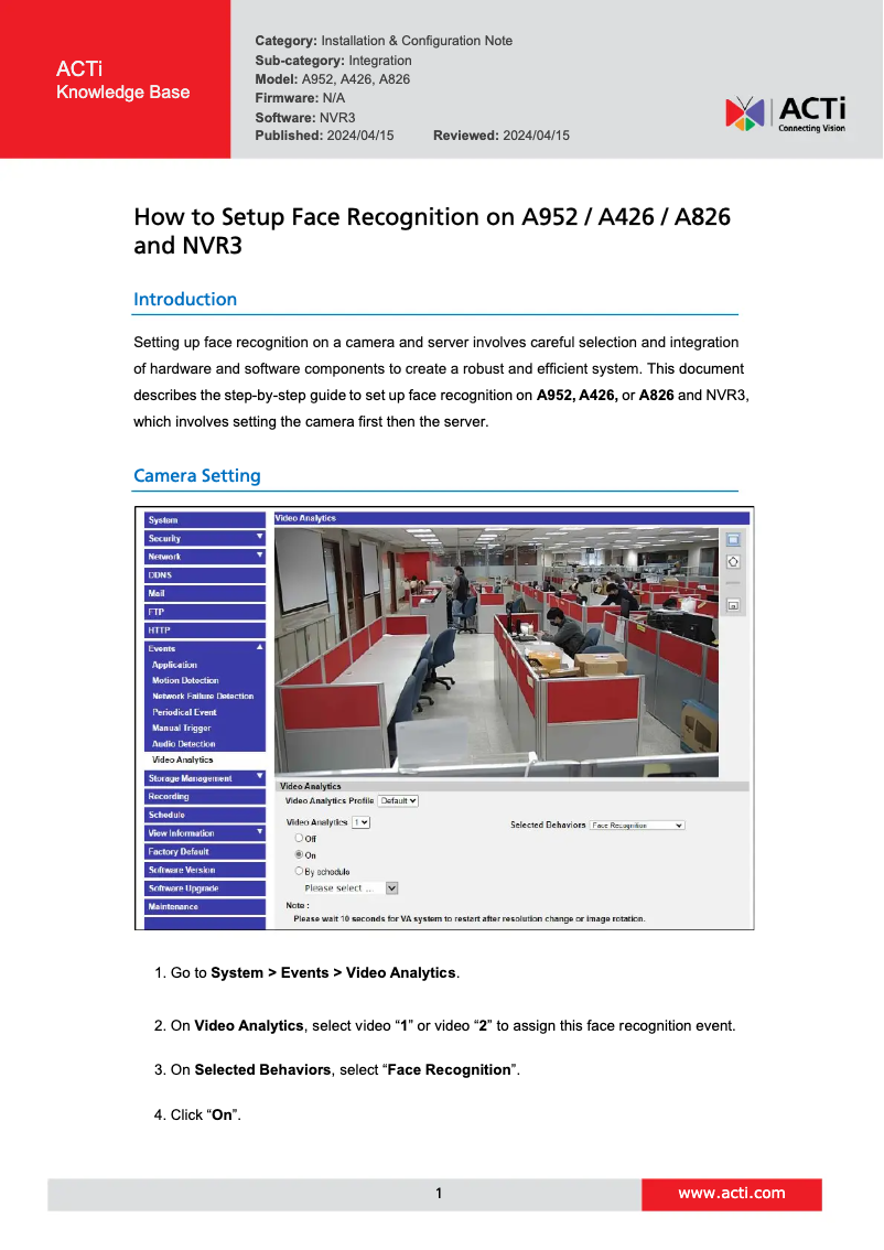 Image de la première page du manuel de l'appareil A952