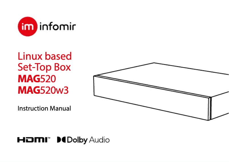 Page 1 de la notice Manuel utilisateur Infomir MAG520w3