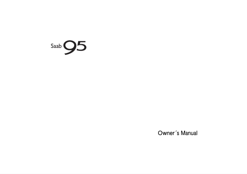Page n°1 - Manuel utilisateur Saab 9-5 (2003)
