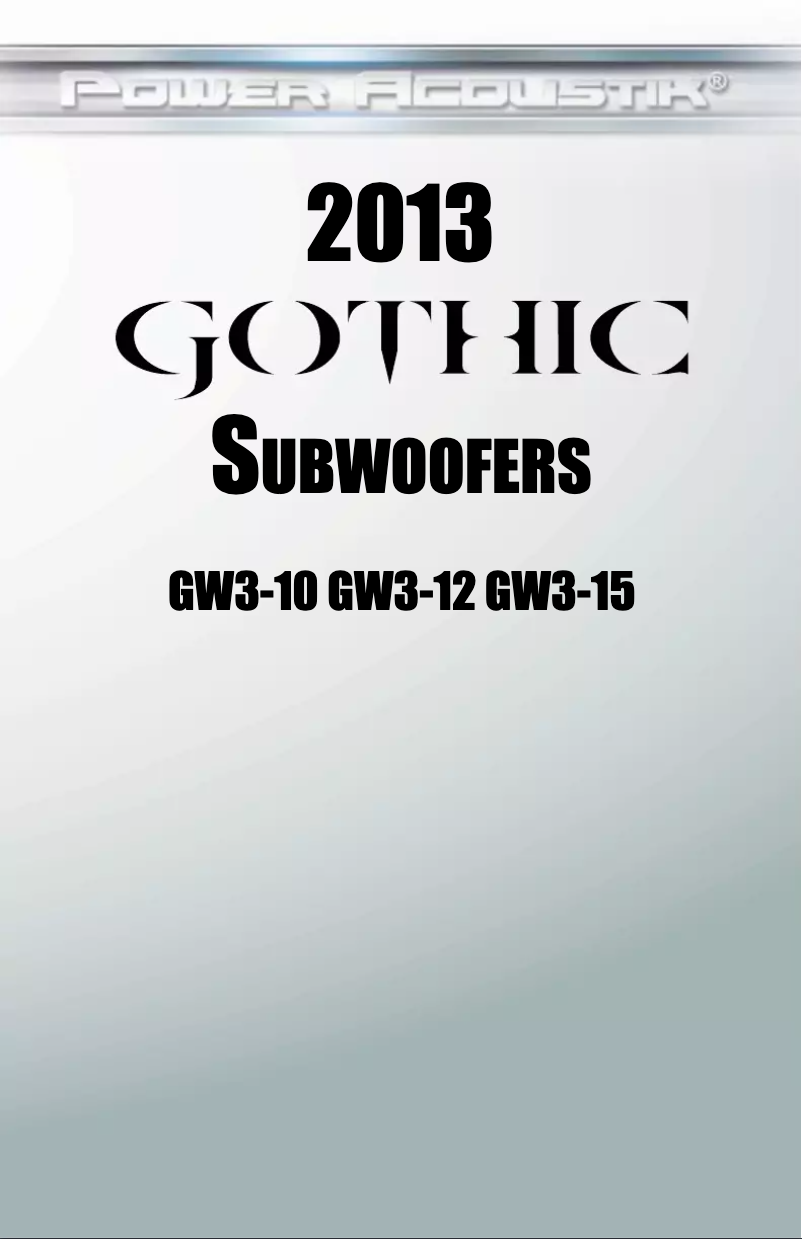 Image de la première page du manuel de l'appareil Gothic GW3-15