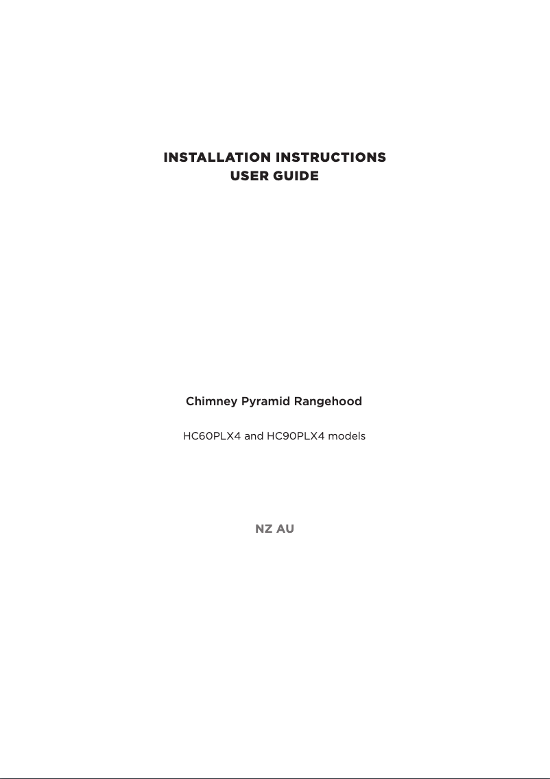 Page n°1 - Guide d'installation Fisher & Paykel HC60PLX4