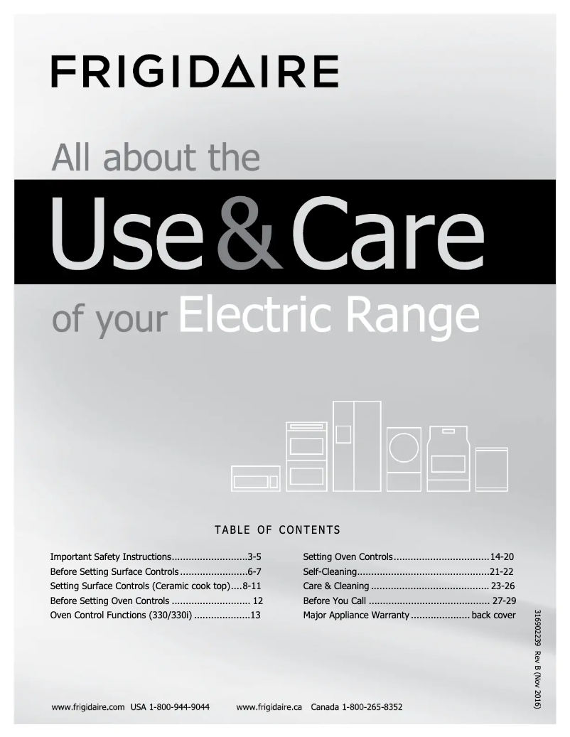 Page n°1 - Manuel utilisateur Frigidaire FGEF3030PW