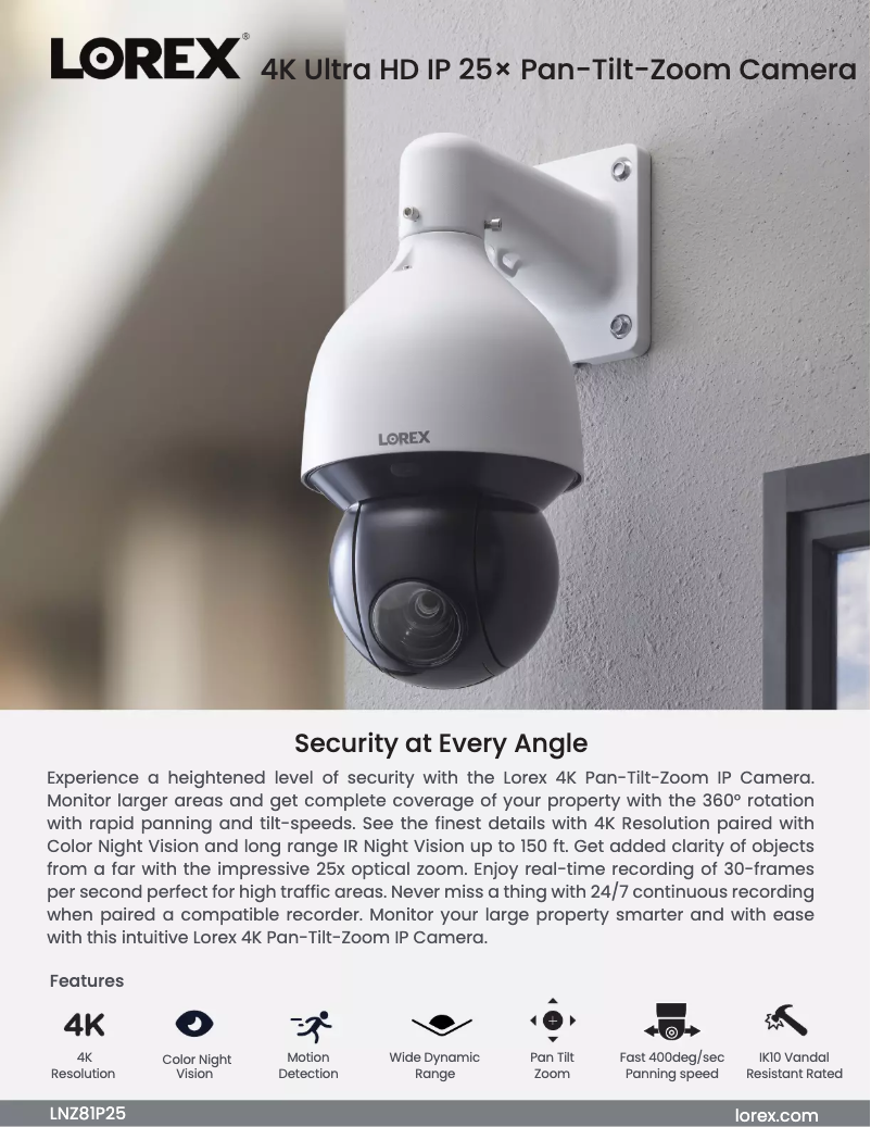 Page n°1 - Fiche technique Lorex LNZ81P25