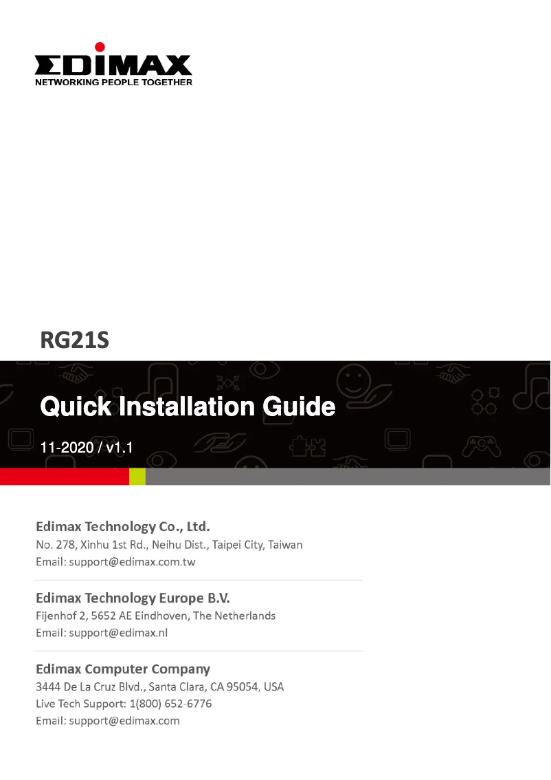 Imagen de la primera página del manual del dispositivo RG21S